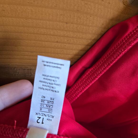 Sea Level Australia Eco Essentials Frill One Piece Red 8 Vneck Strappy Swimsuit - Picture 6 of 6